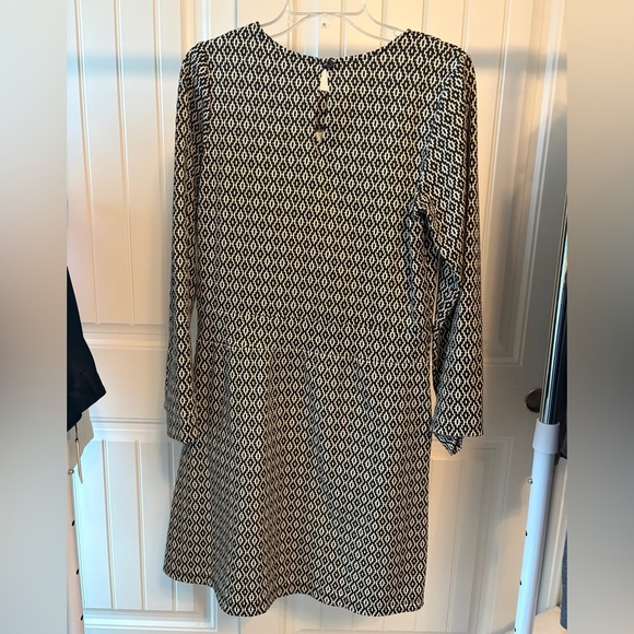 Veronica M Black and Cream A-Line Dress with Long Sleeves and pockets size XL - Picture 4 of 4